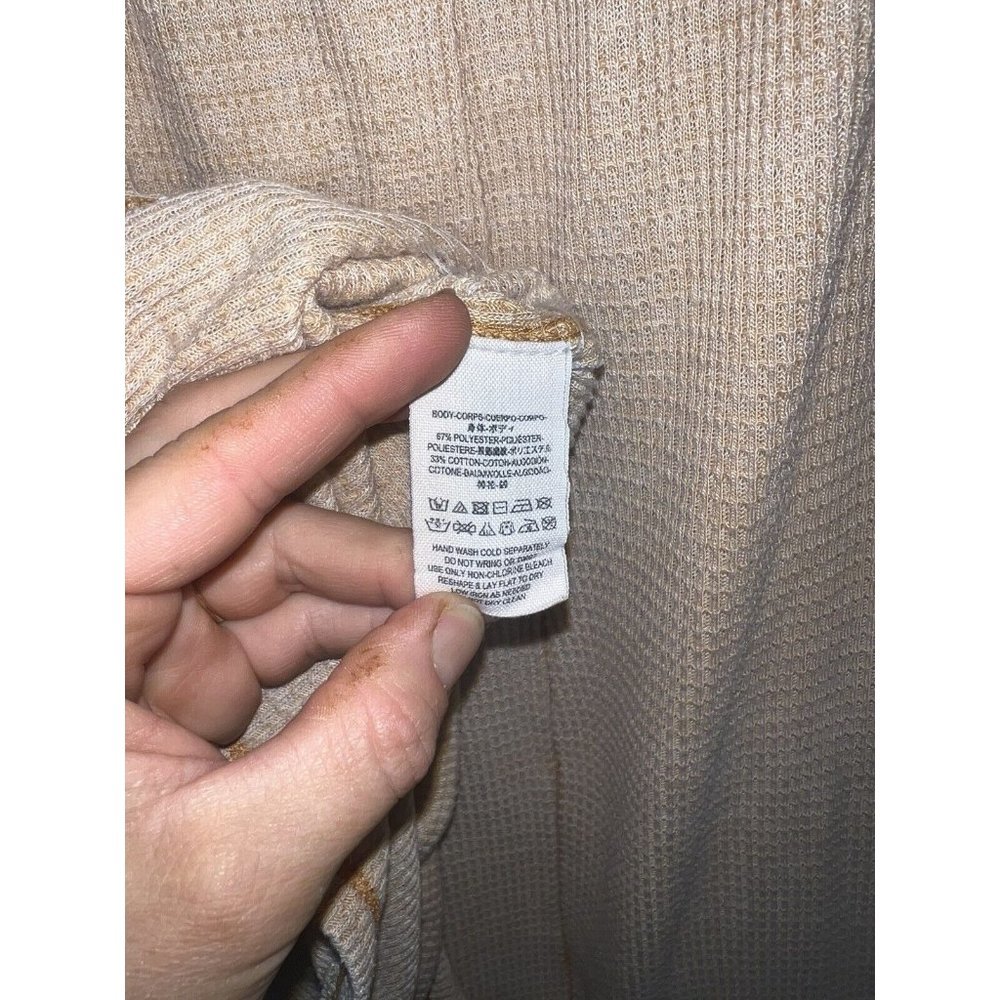 WE The Free Waffle Knit Long Sleeve Shirt Henley Oversized Free People X1 - Picture 5 of 6